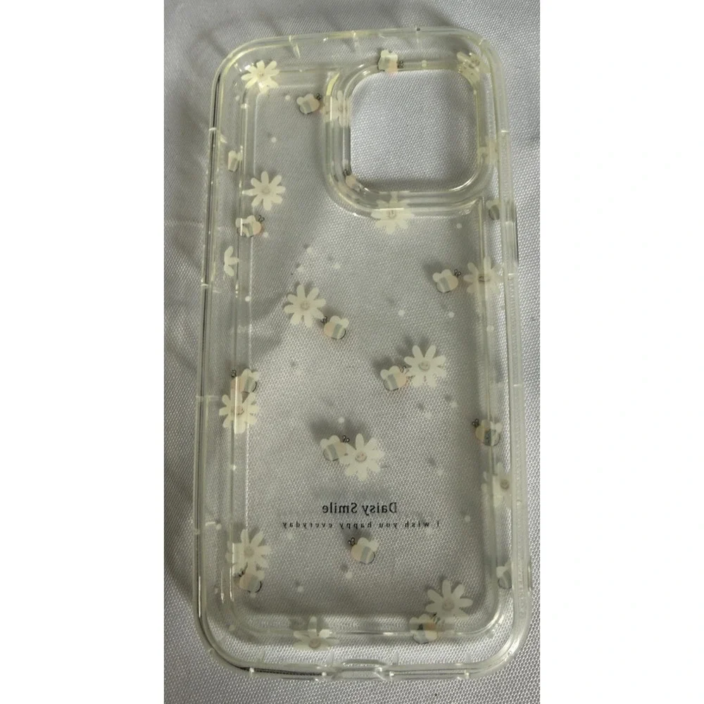 iPhone 14 Pro Max+/iphone15 Pro Max Plastic Case Daisy Smile Design Bees